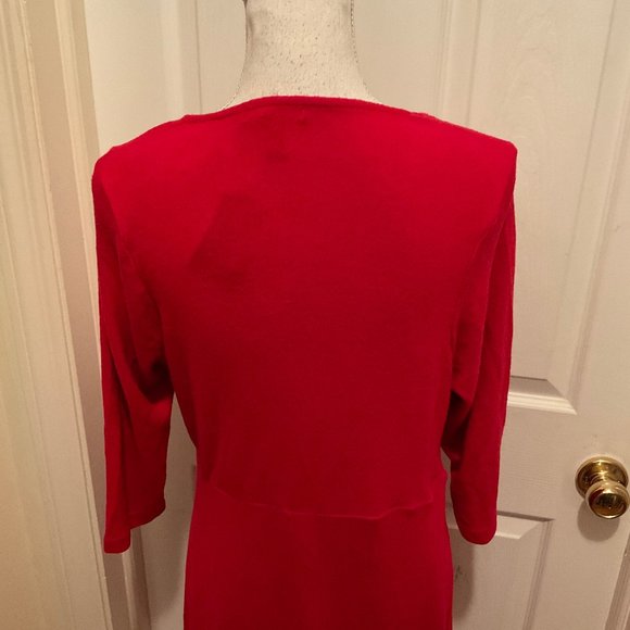 Torrid Dress 2 Solid Red Soft 3/4 Sleeve Fit & Flare New NWT - Picture 8 of 10